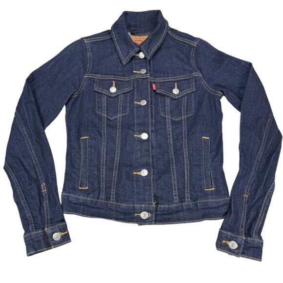 LEVI'S Original Trucker Denim Jacket Women's Size XS Even Rinse - Picture 3 of 7